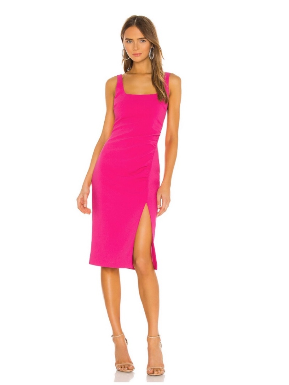 Likely Calero Midi Dress in Fuchsia Pink: Size 2 - Revolve